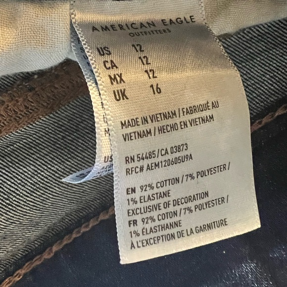 American Eagle Outfitters Super Stretch Midi Women's Blue Denim Shorts Size 12 - Picture 7 of 8